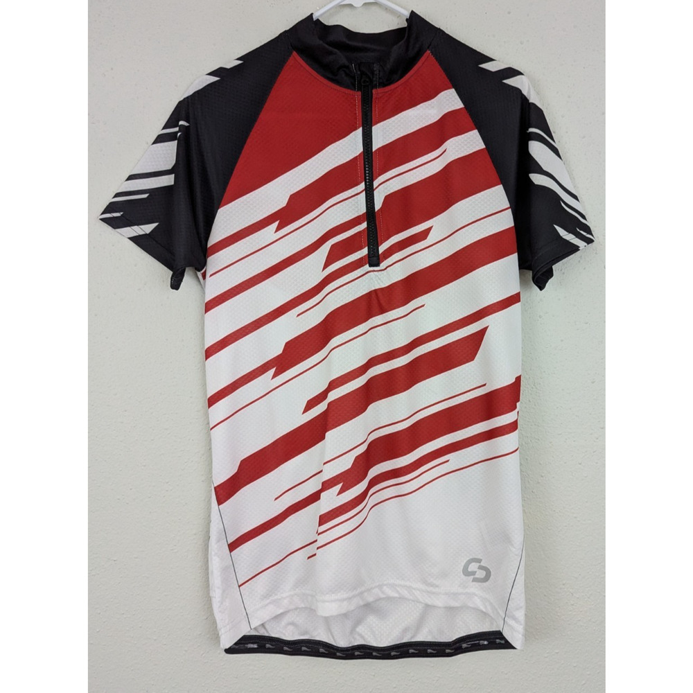Crivit sz M Cycling Jersey ss 1/4 zip colorful print bike men 2830